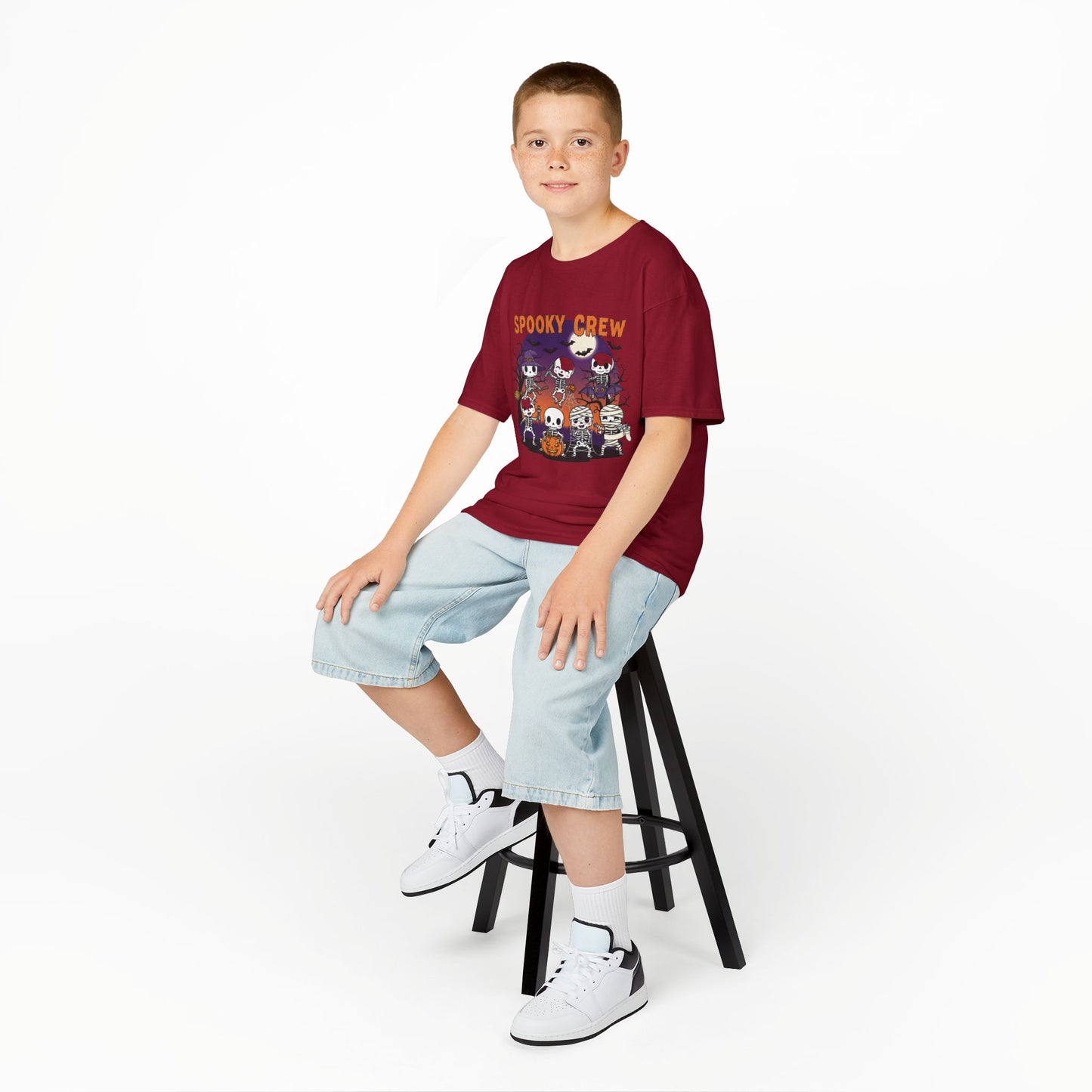 Kids Spooky Crew Halloween Tee, Fun Kid's T-Shirt, Halloween Party Top, Cozy Cotton Kids Shirt, Cute Costume Alternative