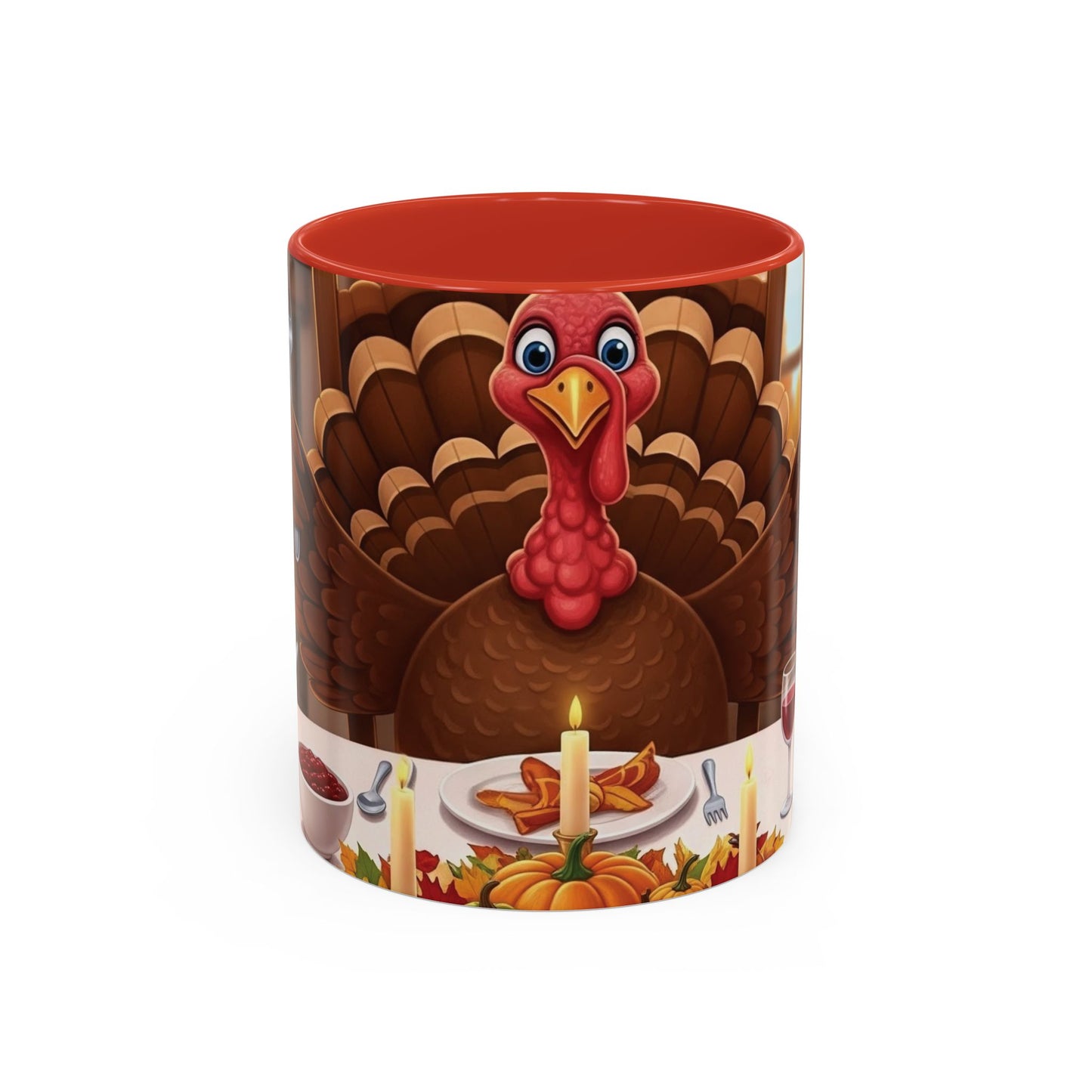 Thanksgiving Turkey Accent Coffee Mug - Holiday Decor, Gift for Friends, Family Gatherings, Festive Coffee Lover, Autumn Celebration