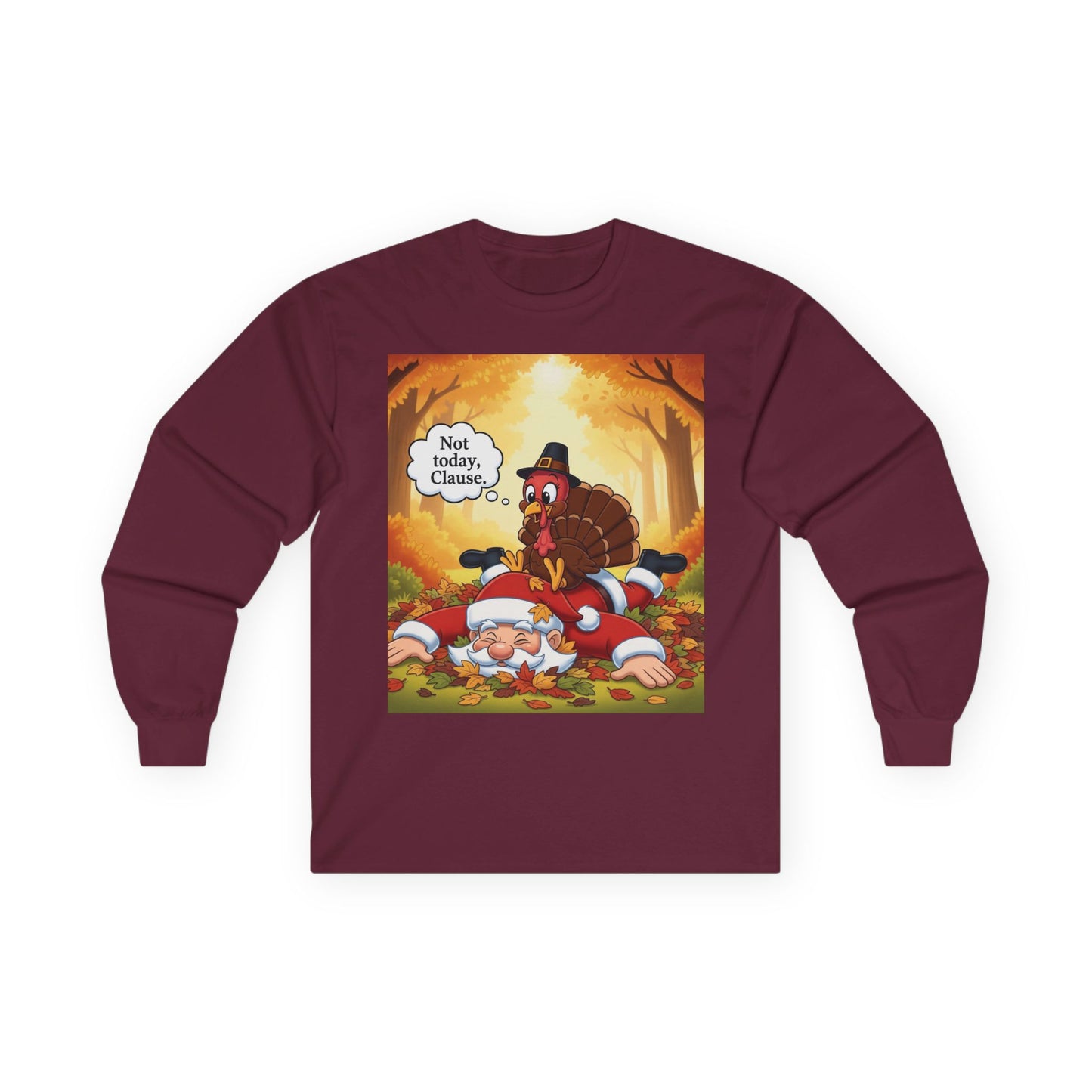 Thanksgiving Humor Long Sleeve Tee, Unisex Fall Shirt, Funny Turkey Graphic Tee, Holiday Party Outfit, Seasonal Apparel