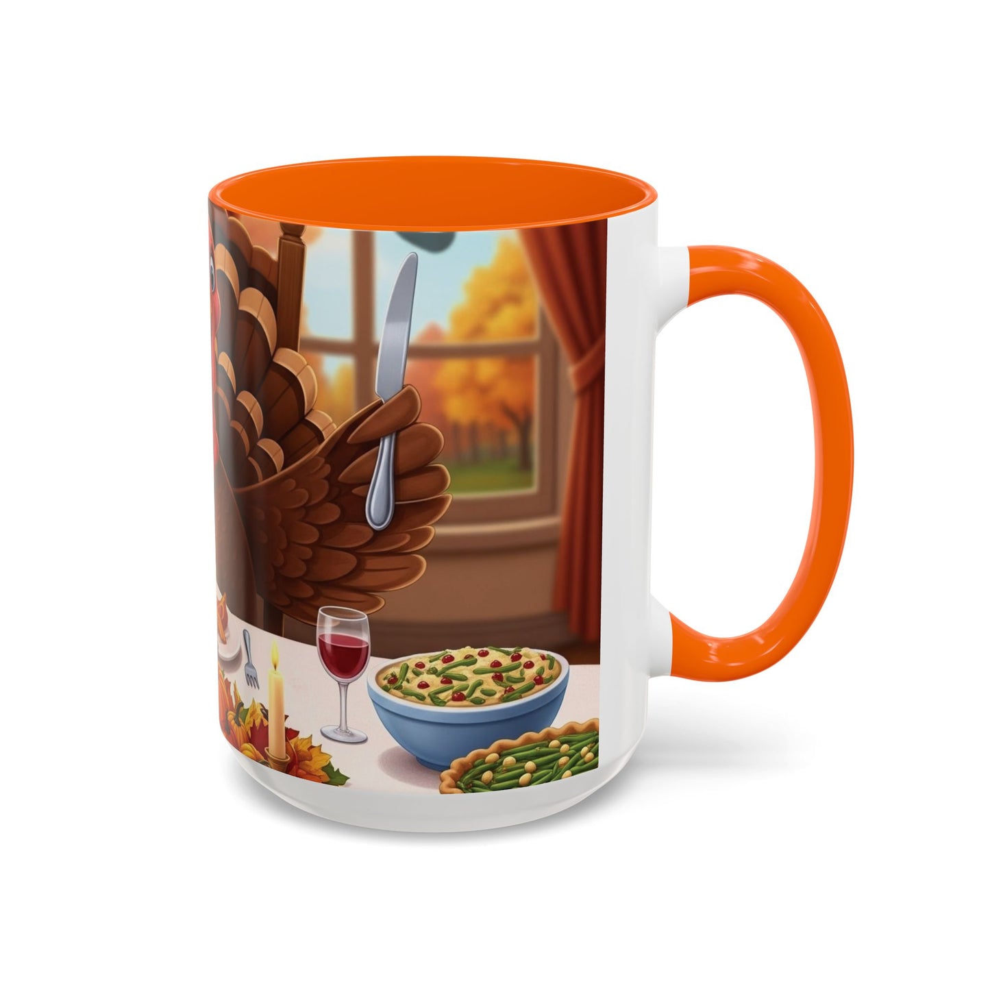 Thanksgiving Turkey Accent Coffee Mug - Holiday Decor, Gift for Friends, Family Gatherings, Festive Coffee Lover, Autumn Celebration