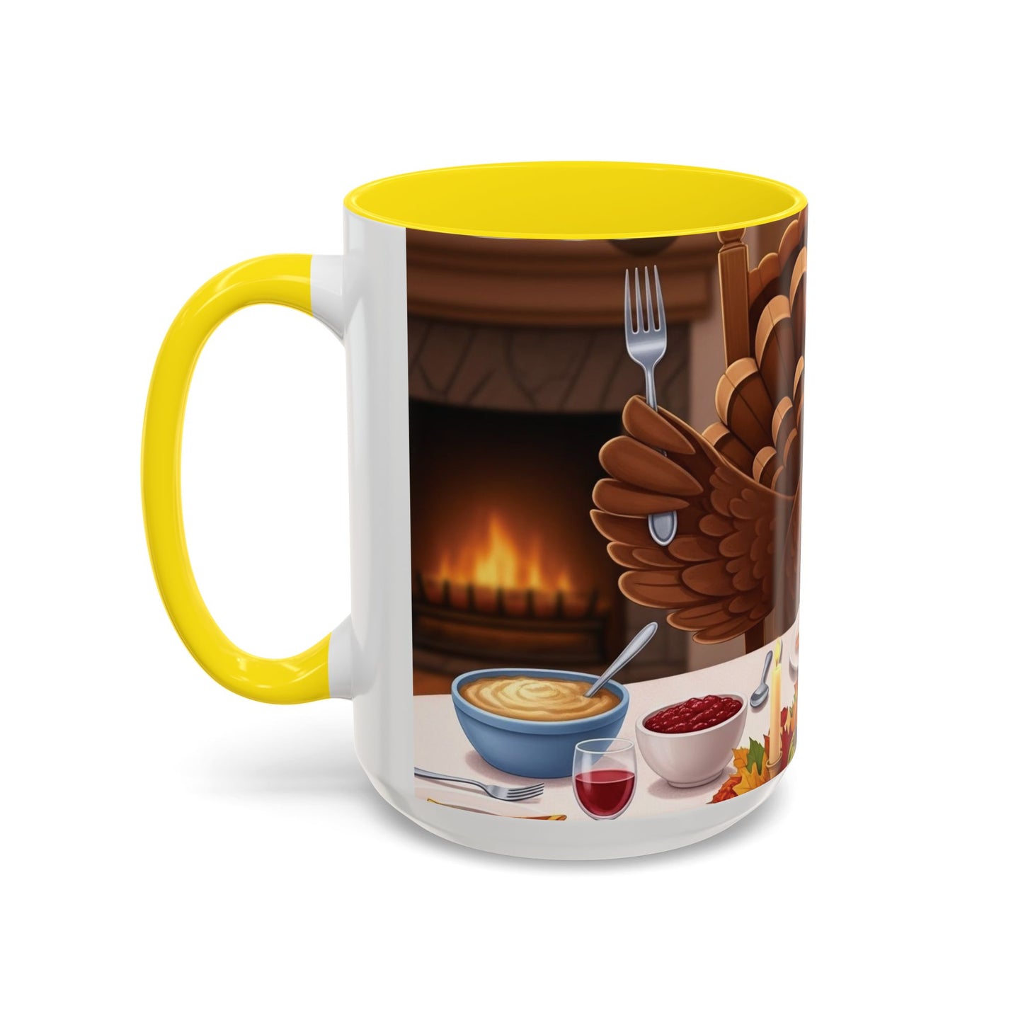 Thanksgiving Turkey Accent Coffee Mug - Holiday Decor, Gift for Friends, Family Gatherings, Festive Coffee Lover, Autumn Celebration