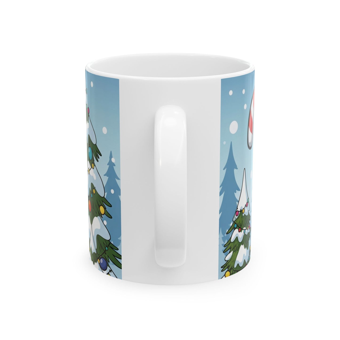 Winter Wonderland Ceramic Mug - Cute Snowman & Christmas Tree Design, Holiday Gift, Cozy Decor, Coffee Cup, Festive Kitchenware