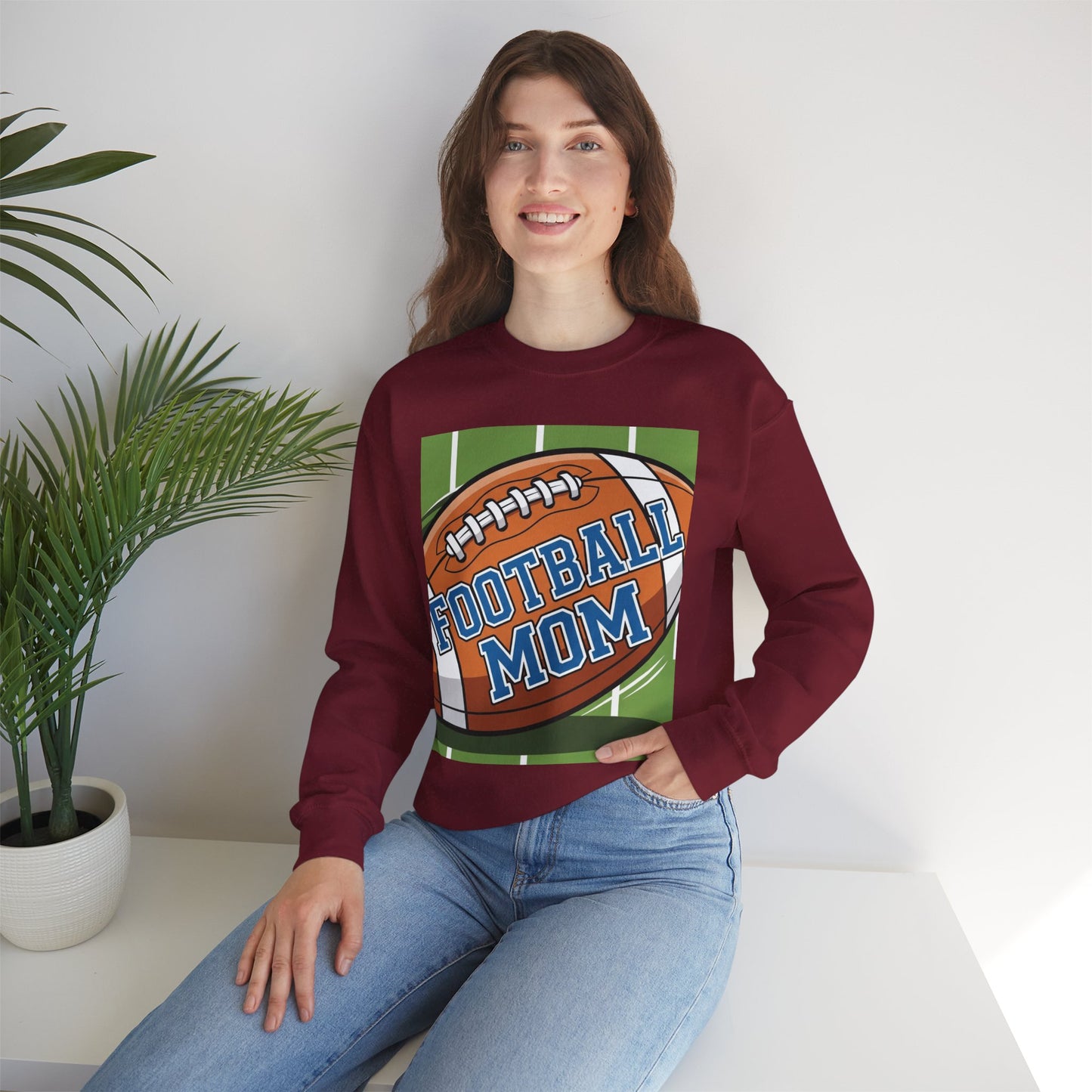Football Mom Crewneck Sweatshirt, Cozy Sports Apparel, Gift for Football Moms, Game Day Outfit, Casual Team Spirit Wear