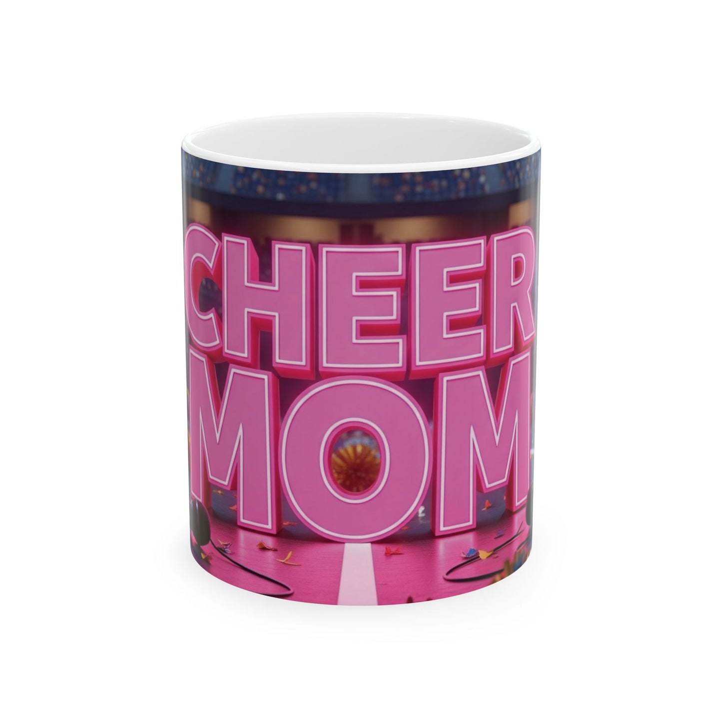 Cheer Mom Ceramic Mug, Perfect Gift for Sports and Cheerleading Events, Fun Mom's Coffee Cup, Cheer Mom Gift, Team Spirit Mug