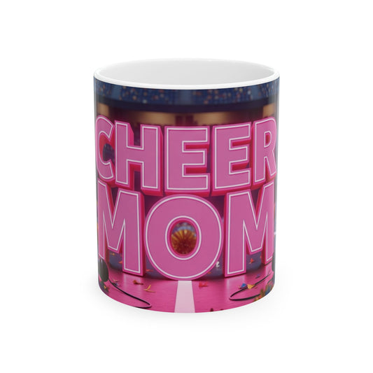 Cheer Mom Ceramic Mug, Perfect Gift for Sports and Cheerleading Events, Fun Mom's Coffee Cup, Cheer Mom Gift, Team Spirit Mug