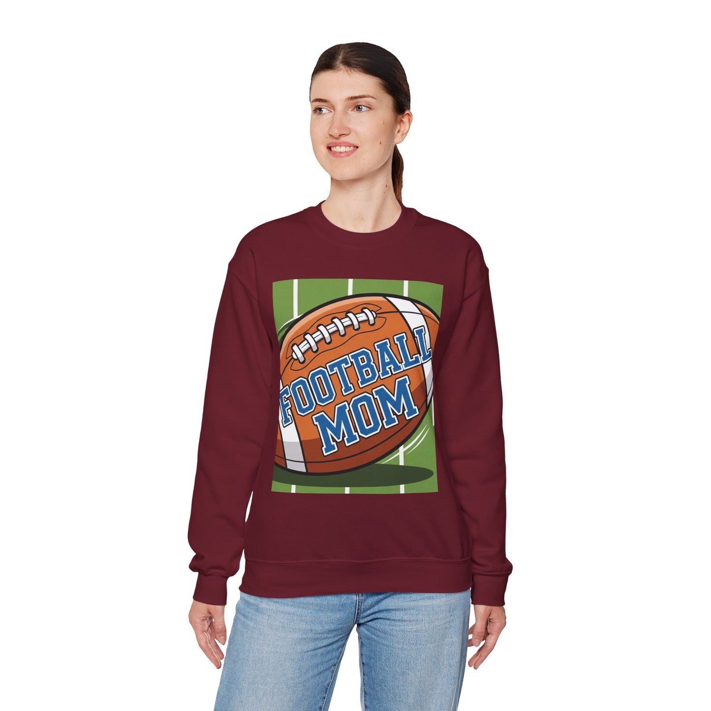 Football Mom Crewneck Sweatshirt, Cozy Sports Apparel, Gift for Football Moms, Game Day Outfit, Casual Team Spirit Wear