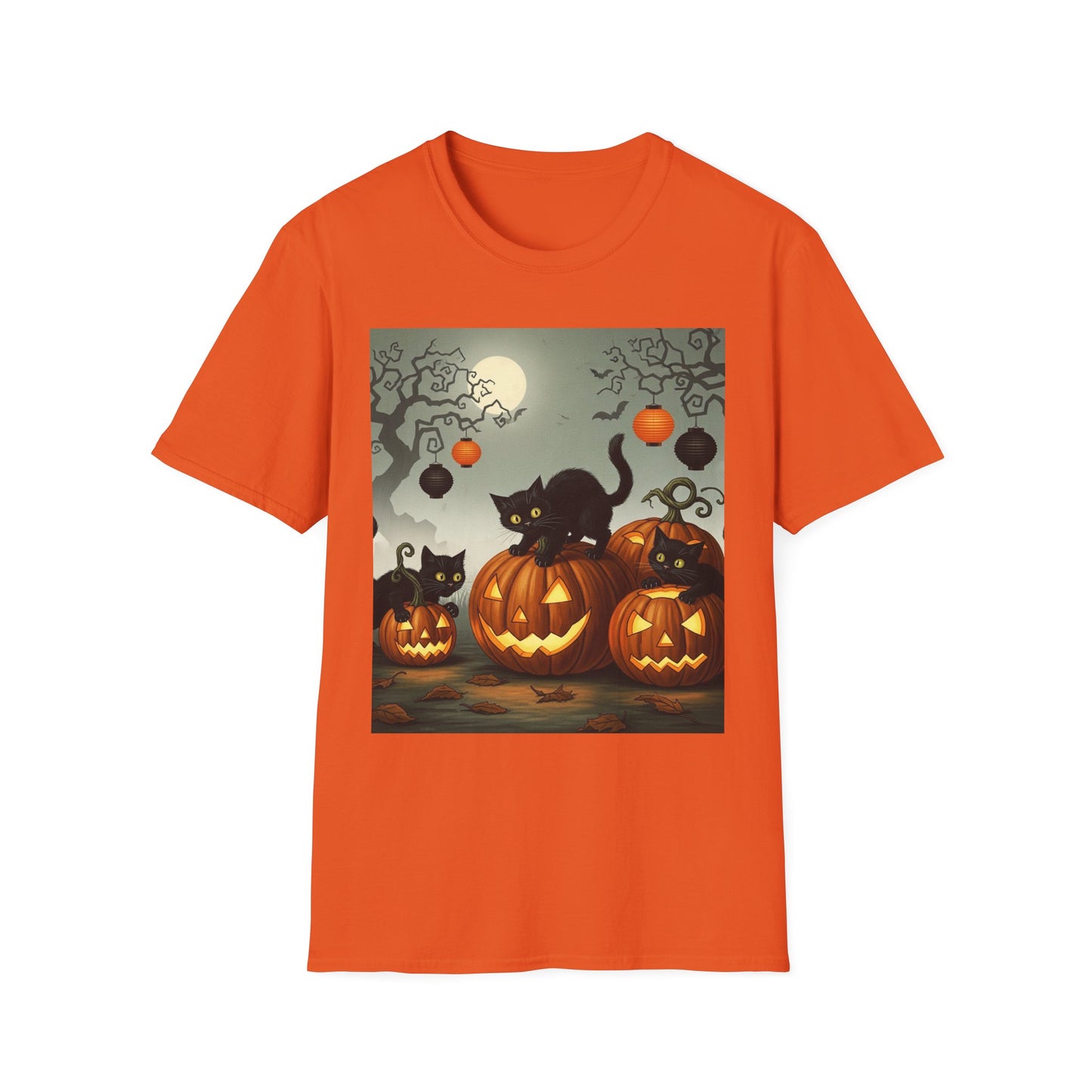 Halloween black cat unisex Soft Tee