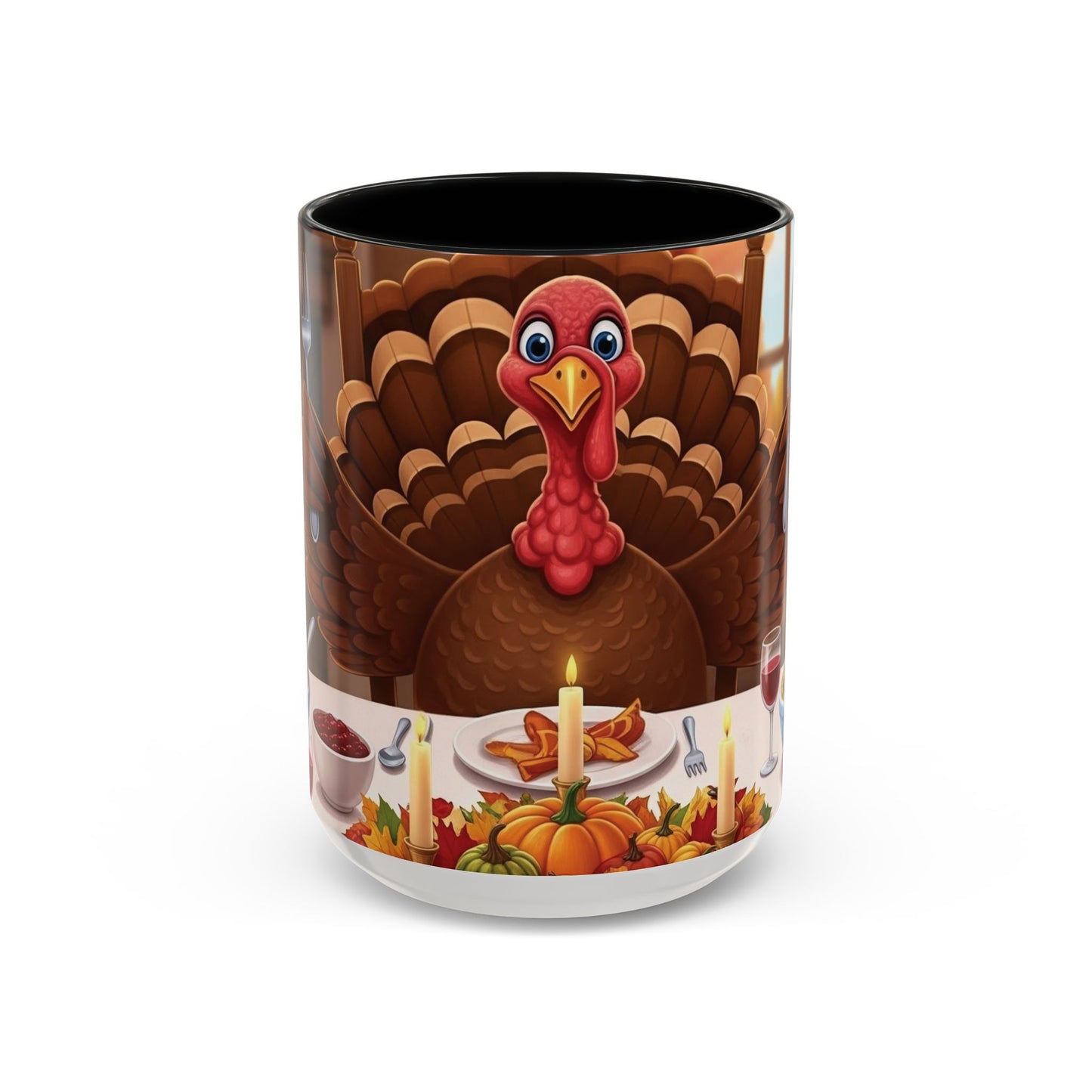 Thanksgiving Turkey Accent Coffee Mug - Holiday Decor, Gift for Friends, Family Gatherings, Festive Coffee Lover, Autumn Celebration