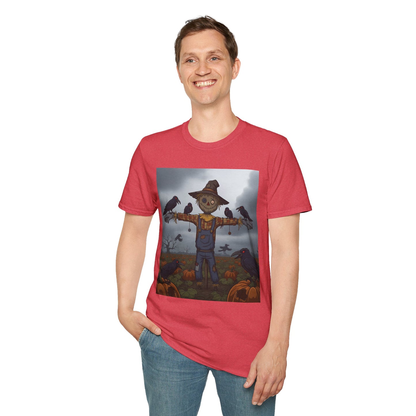 Halloween Scarecrow T-Shirt - Spooky Vibes, Fall Fashion, Unisex Halloween Gift, October Party Tee, Harvest Celebration Wear