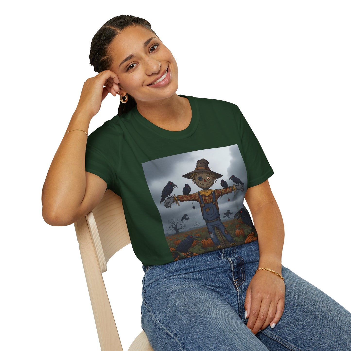 Halloween Scarecrow T-Shirt - Spooky Vibes, Fall Fashion, Unisex Halloween Gift, October Party Tee, Harvest Celebration Wear