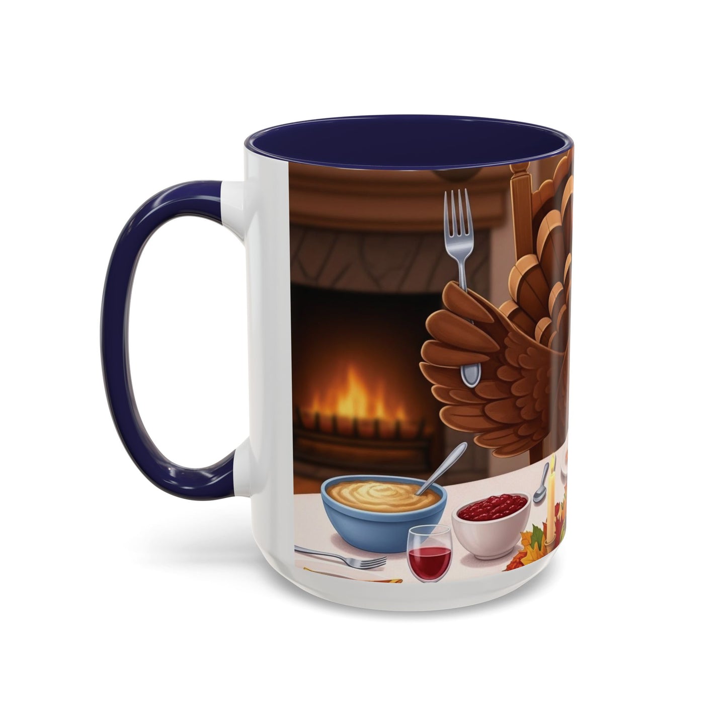 Thanksgiving Turkey Accent Coffee Mug - Holiday Decor, Gift for Friends, Family Gatherings, Festive Coffee Lover, Autumn Celebration