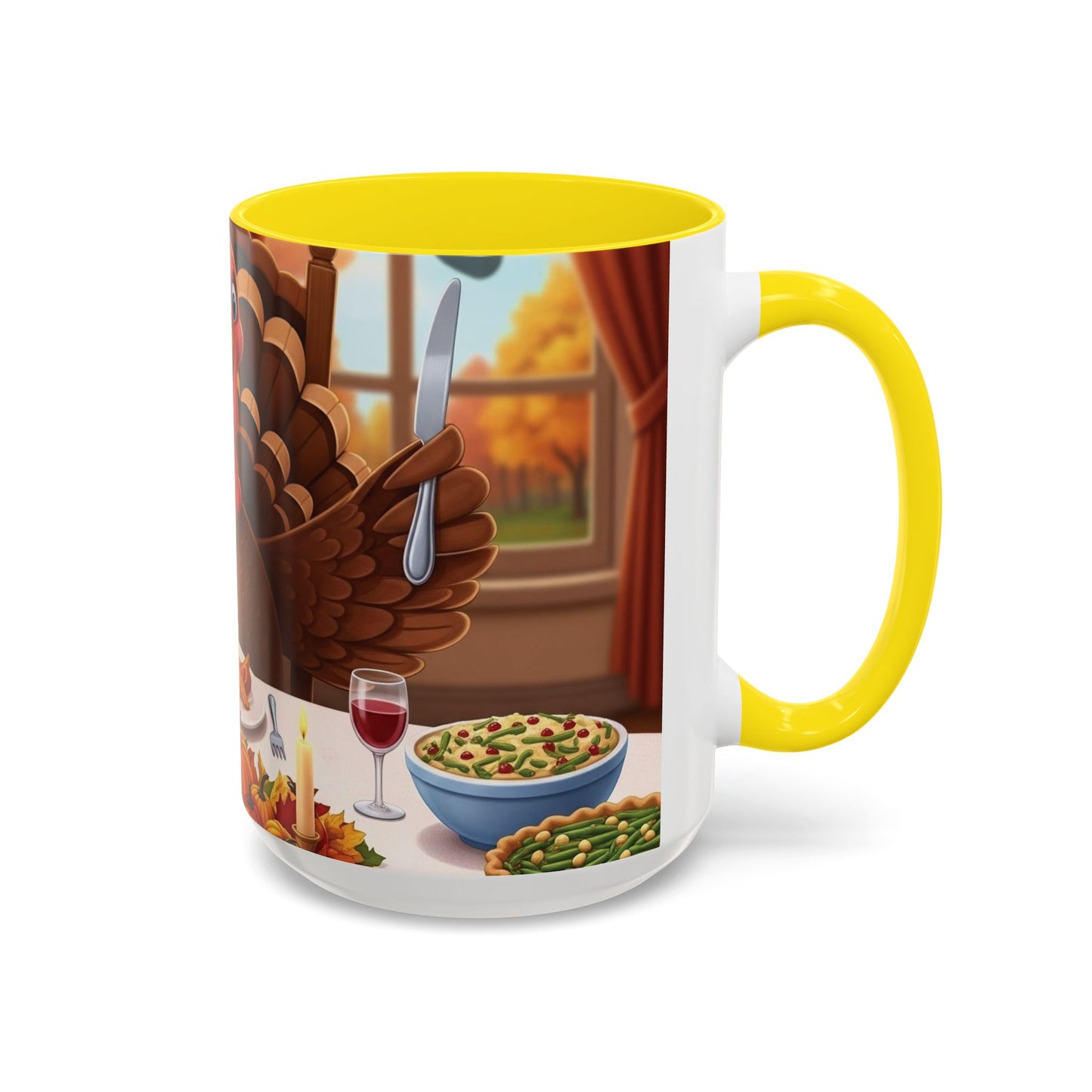 Thanksgiving Turkey Accent Coffee Mug - Holiday Decor, Gift for Friends, Family Gatherings, Festive Coffee Lover, Autumn Celebration