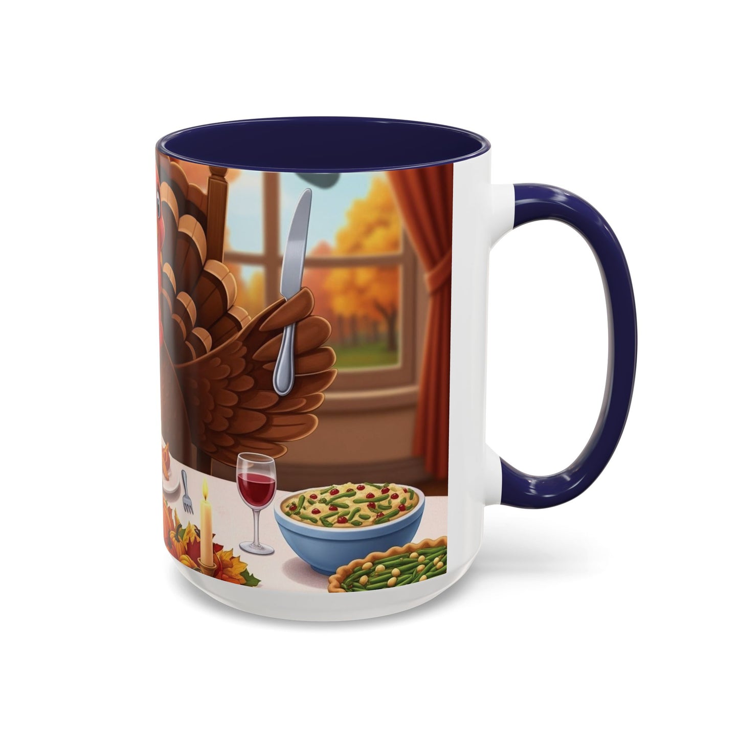 Thanksgiving Turkey Accent Coffee Mug - Holiday Decor, Gift for Friends, Family Gatherings, Festive Coffee Lover, Autumn Celebration
