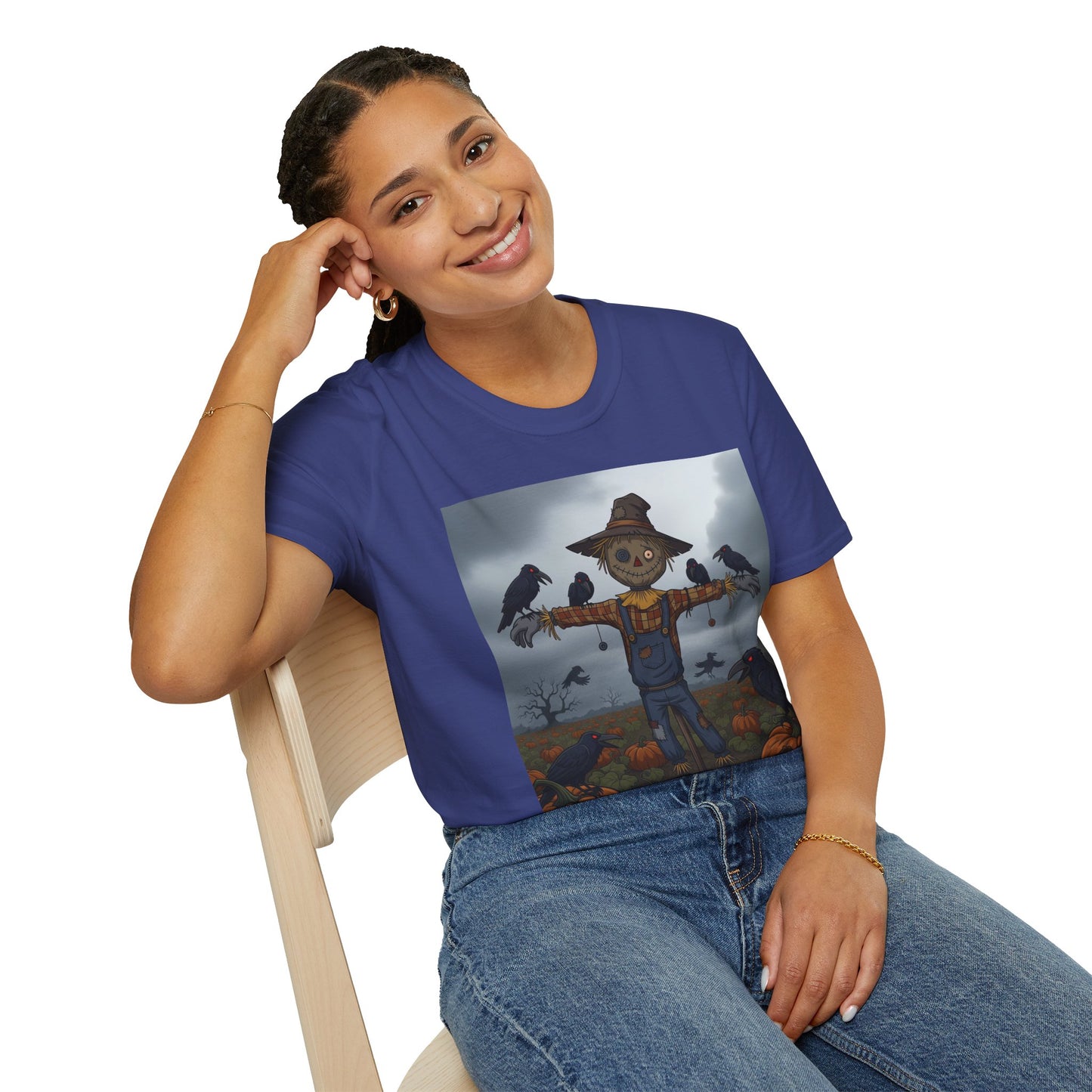 Halloween Scarecrow T-Shirt - Spooky Vibes, Fall Fashion, Unisex Halloween Gift, October Party Tee, Harvest Celebration Wear