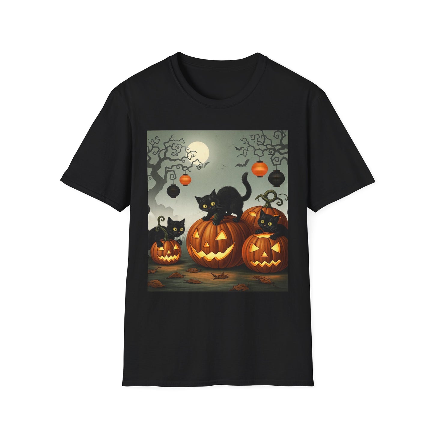 Halloween black cat unisex Soft Tee