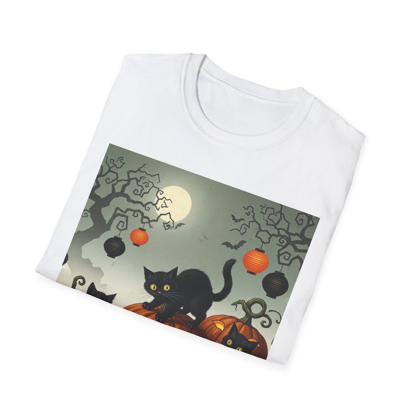 Halloween black cat unisex Soft Tee