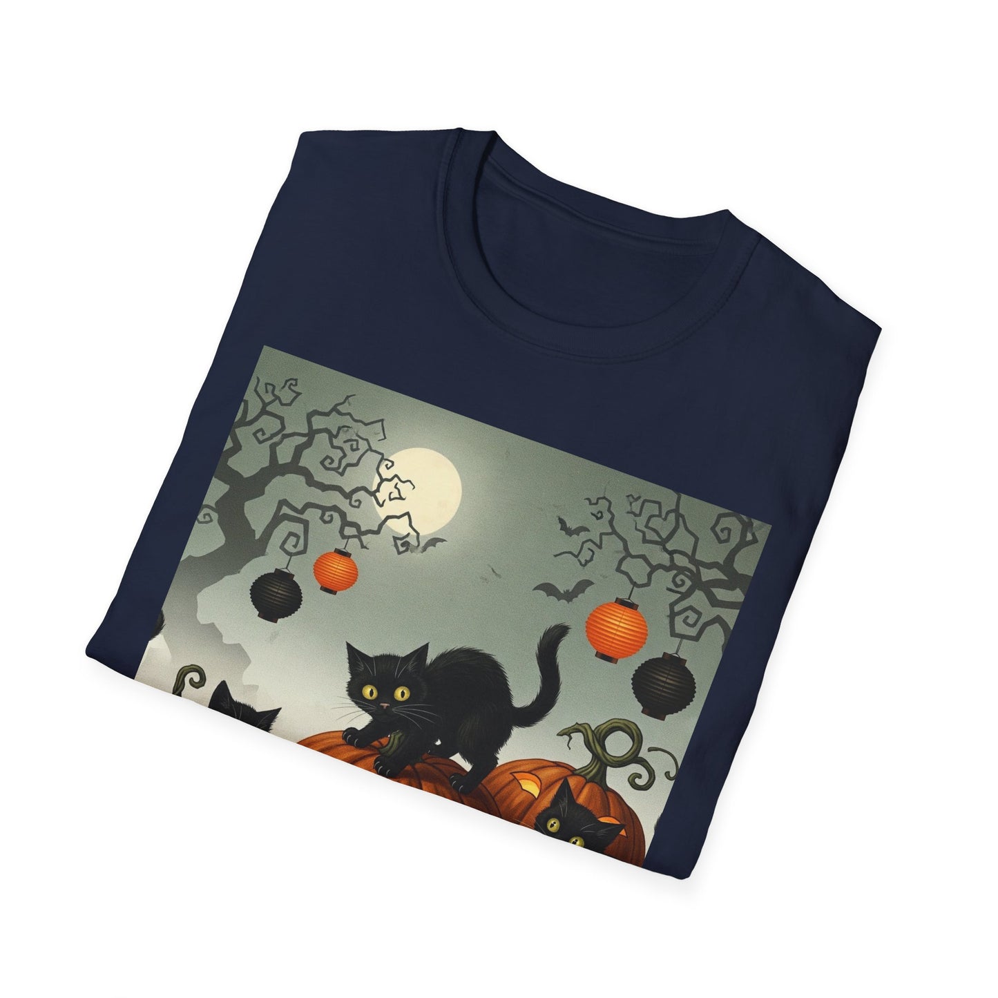 Halloween black cat unisex Soft Tee