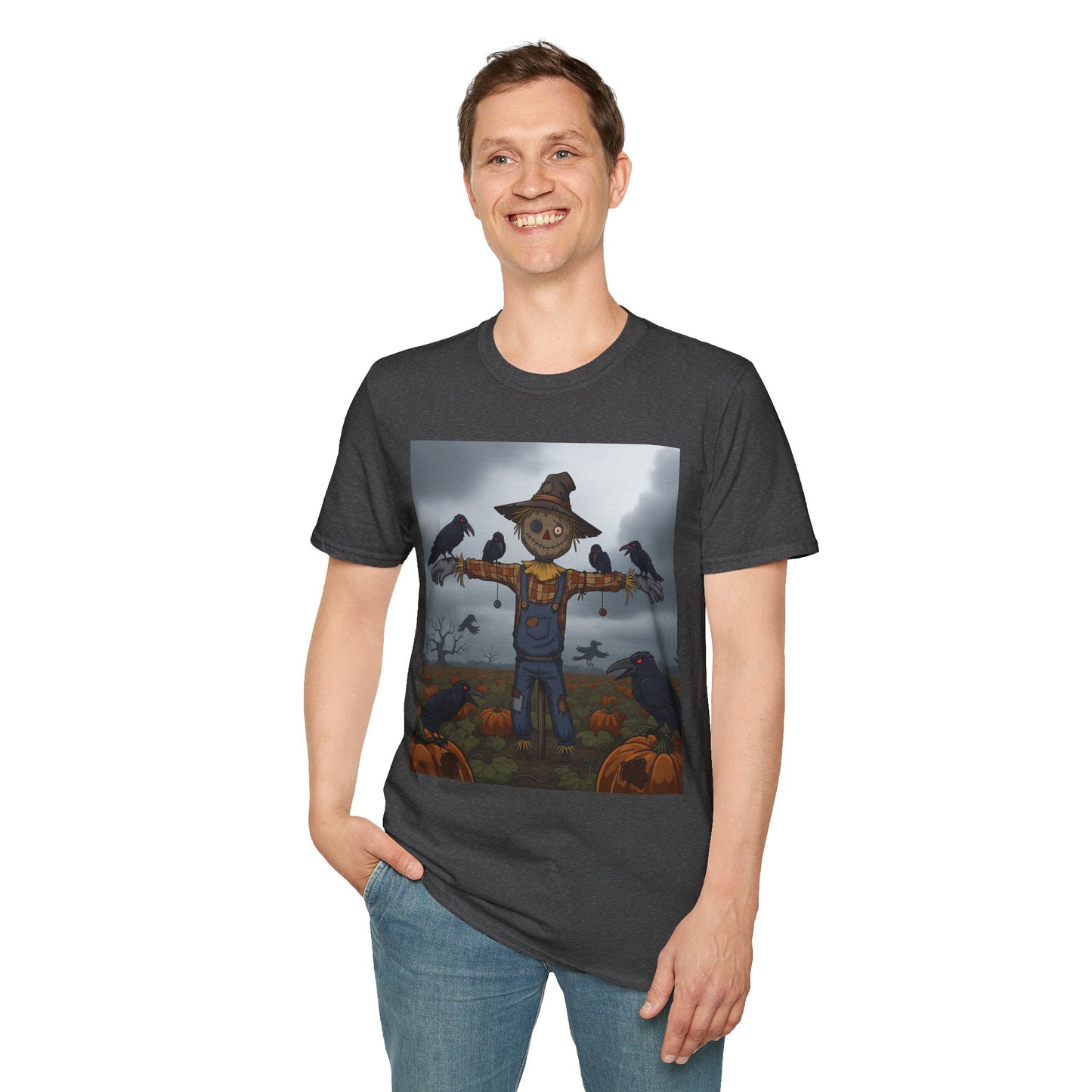 Halloween Scarecrow T-Shirt - Spooky Vibes, Fall Fashion, Unisex Halloween Gift, October Party Tee, Harvest Celebration Wear