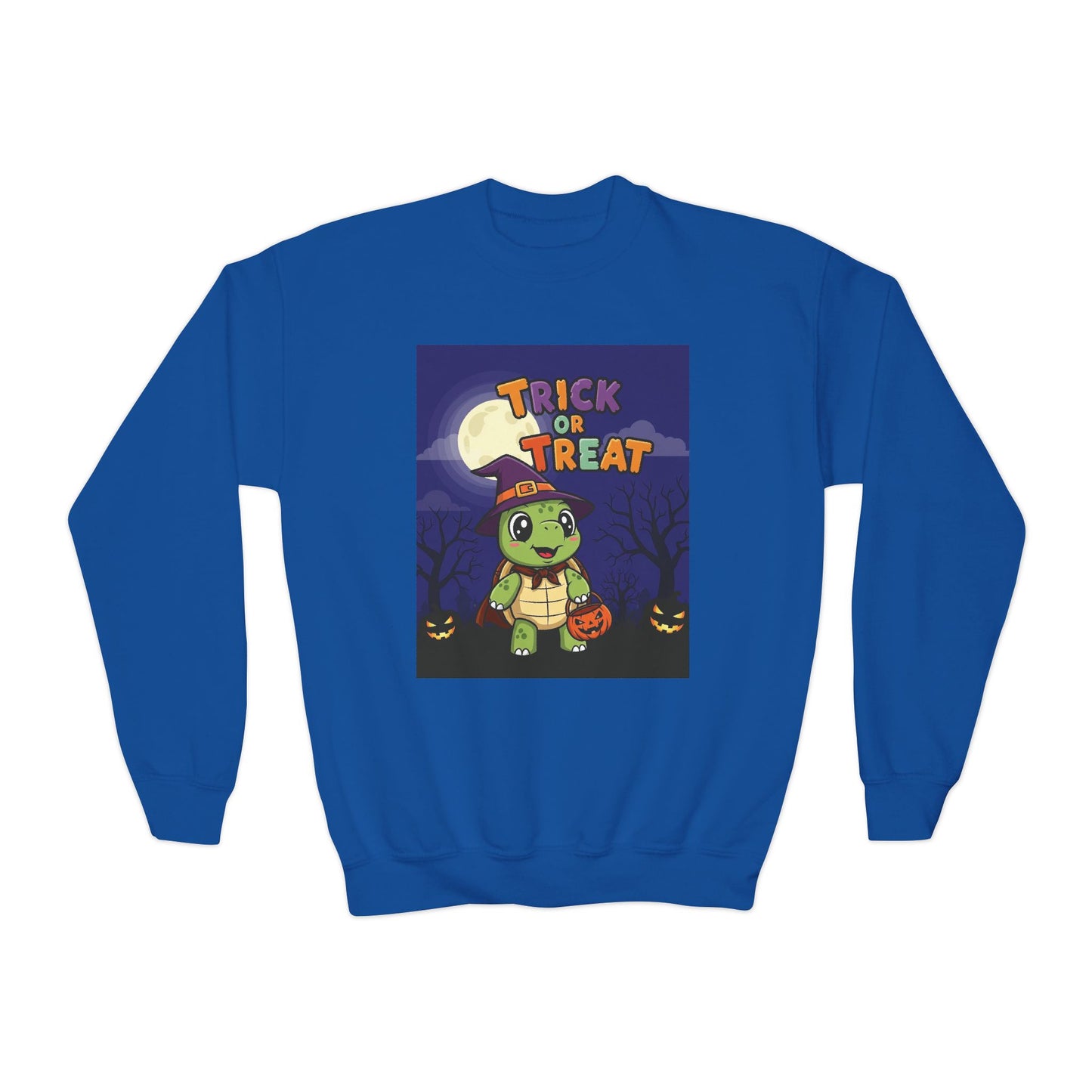 Youth Halloween Crewneck Sweatshirt, Trick or Treat Sweatshirt, Kids Halloween Apparel, Cozy Fall Fashion, Spooky Season Gift