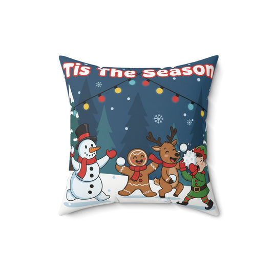 Festive Holiday Pillow - 'Tis the Season - Decorative Cushion for Christmas, Holiday Decor, Cozy Home, Gift Idea, Seasonal Accent