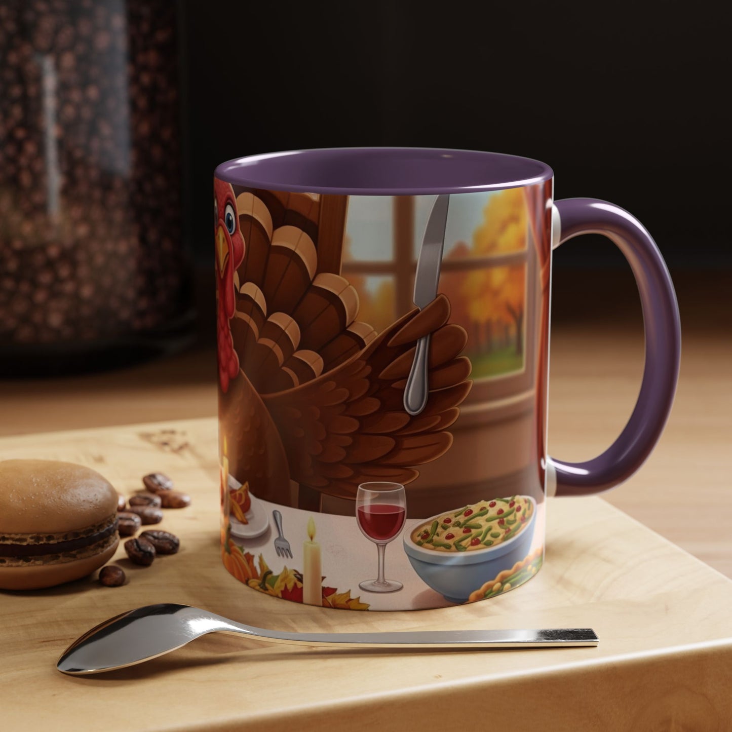 Thanksgiving Turkey Accent Coffee Mug - Holiday Decor, Gift for Friends, Family Gatherings, Festive Coffee Lover, Autumn Celebration