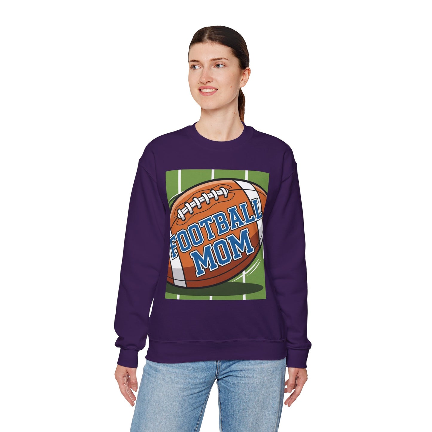 Football Mom Crewneck Sweatshirt, Cozy Sports Apparel, Gift for Football Moms, Game Day Outfit, Casual Team Spirit Wear
