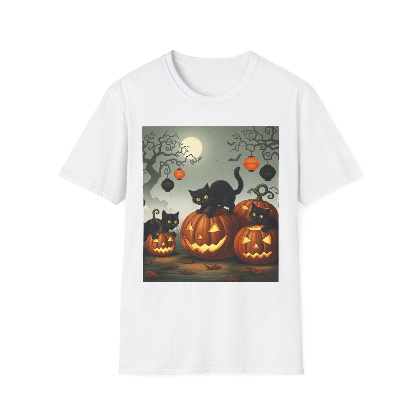 Halloween black cat unisex Soft Tee