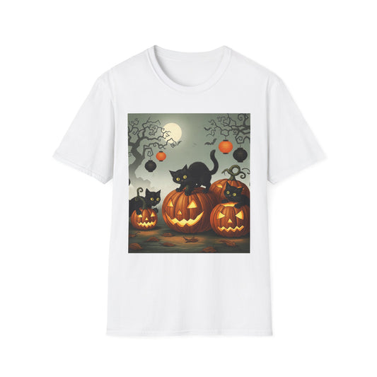 Halloween black cat unisex Soft Tee