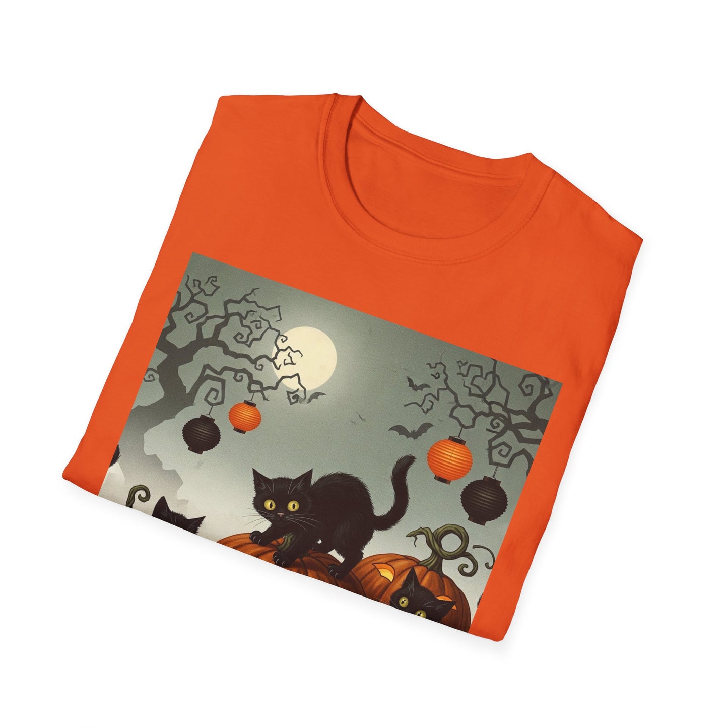 Halloween black cat unisex Soft Tee