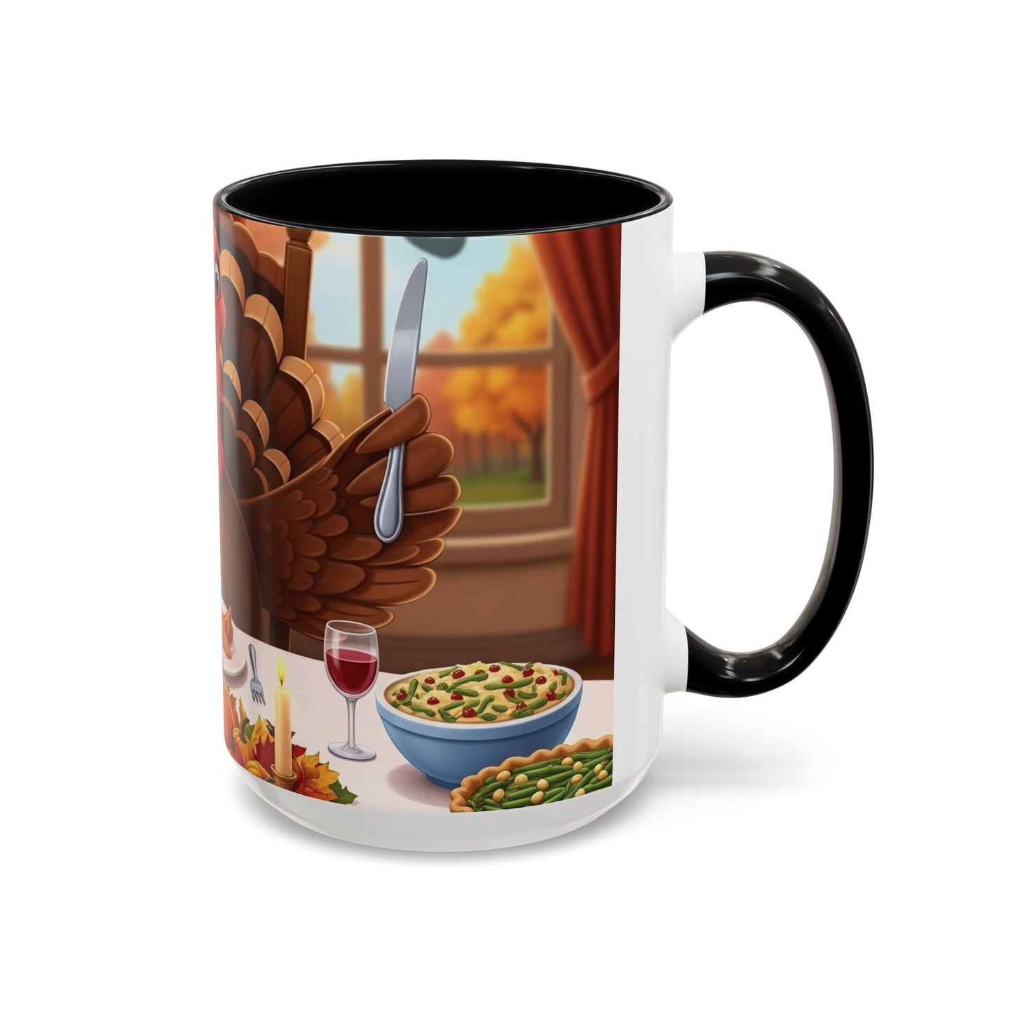 Thanksgiving Turkey Accent Coffee Mug - Holiday Decor, Gift for Friends, Family Gatherings, Festive Coffee Lover, Autumn Celebration