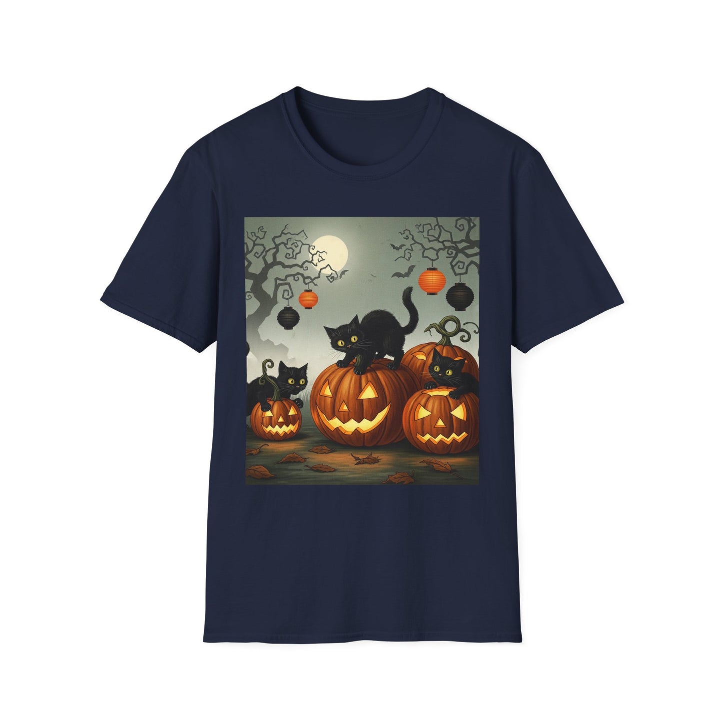 Halloween black cat unisex Soft Tee