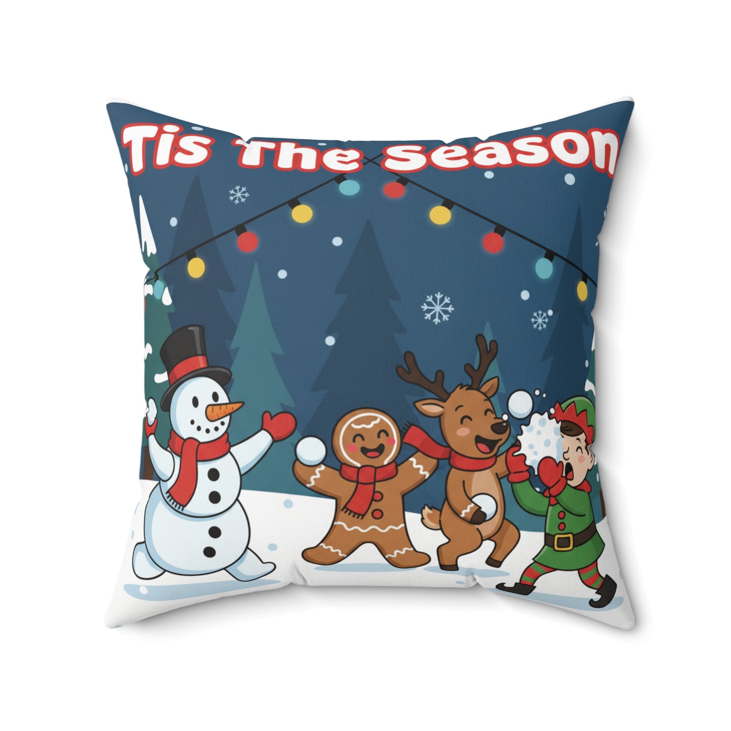 Festive Holiday Pillow - 'Tis the Season - Decorative Cushion for Christmas, Holiday Decor, Cozy Home, Gift Idea, Seasonal Accent