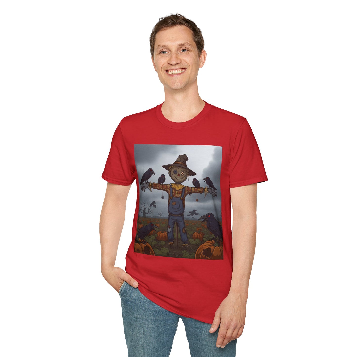 Halloween Scarecrow T-Shirt - Spooky Vibes, Fall Fashion, Unisex Halloween Gift, October Party Tee, Harvest Celebration Wear