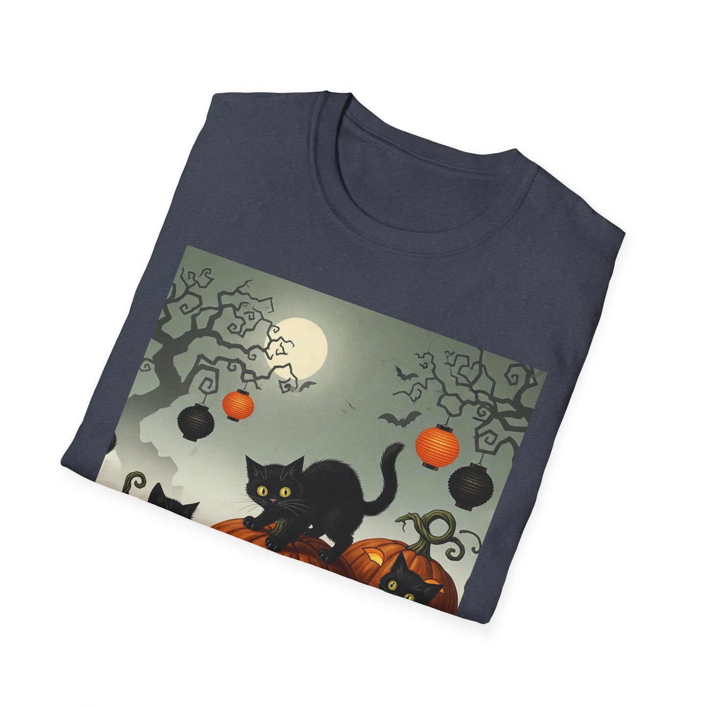 Halloween black cat unisex Soft Tee