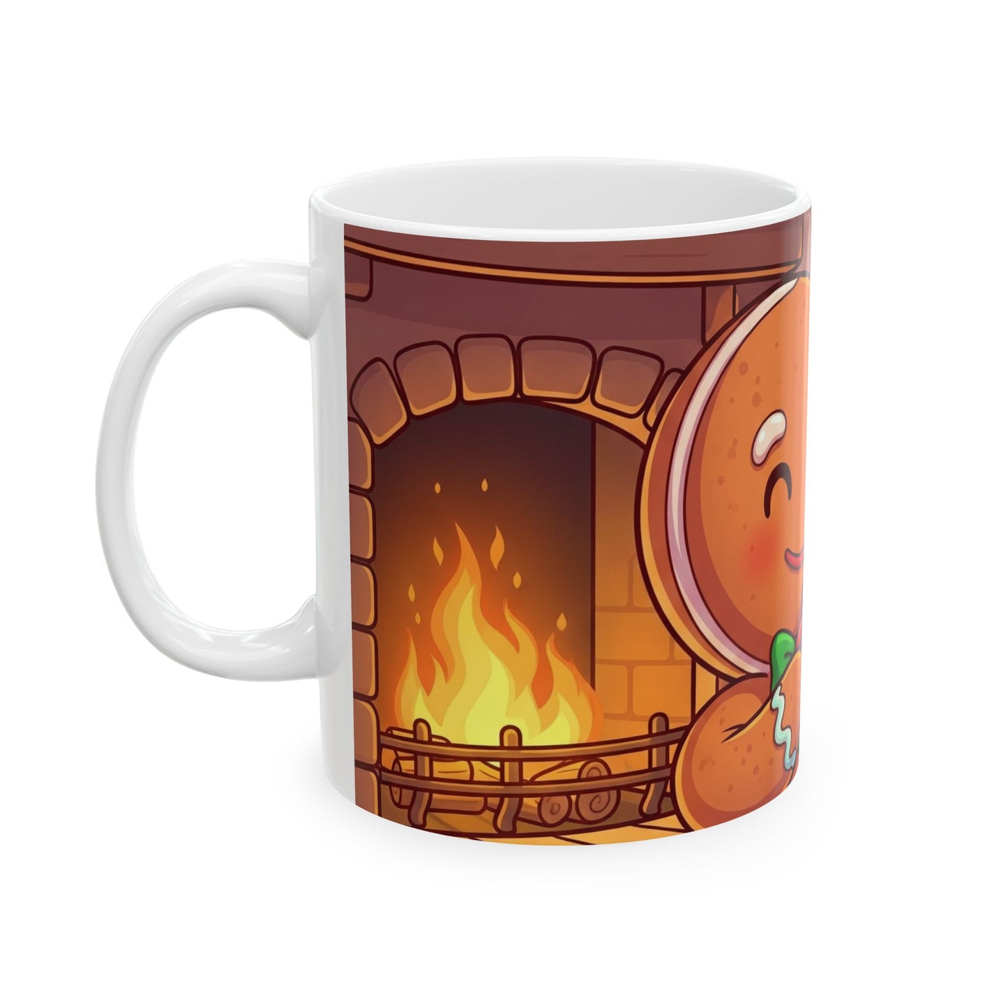 Cozy Gingerbread Mug - Winter Hot Cocoa Cup, Christmas Gift, Holiday Tea Mug, Cute Kitchen Decor, Festive Hot Drinkware
