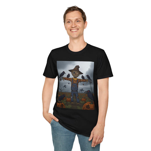 Halloween Scarecrow T-Shirt - Spooky Vibes, Fall Fashion, Unisex Halloween Gift, October Party Tee, Harvest Celebration Wear