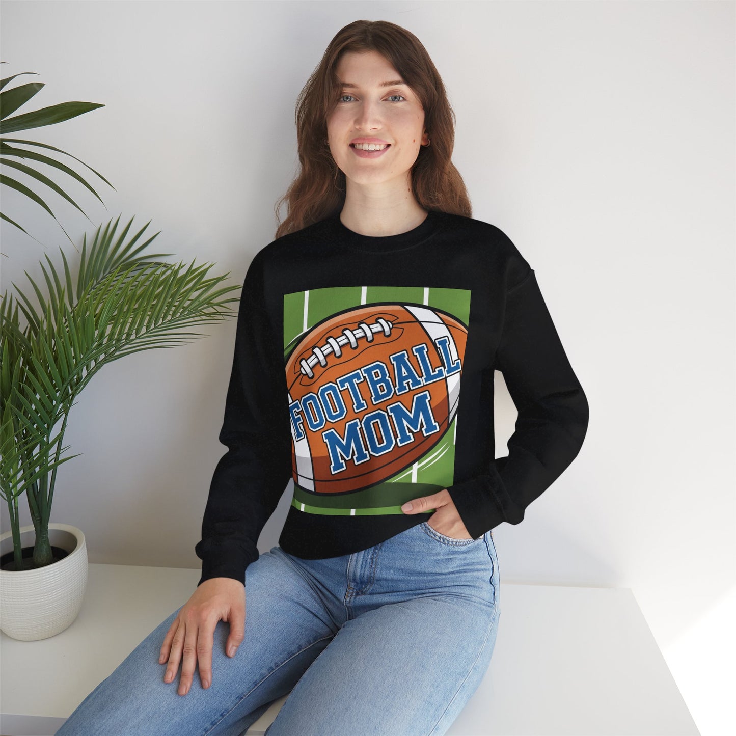 Football Mom Crewneck Sweatshirt, Cozy Sports Apparel, Gift for Football Moms, Game Day Outfit, Casual Team Spirit Wear