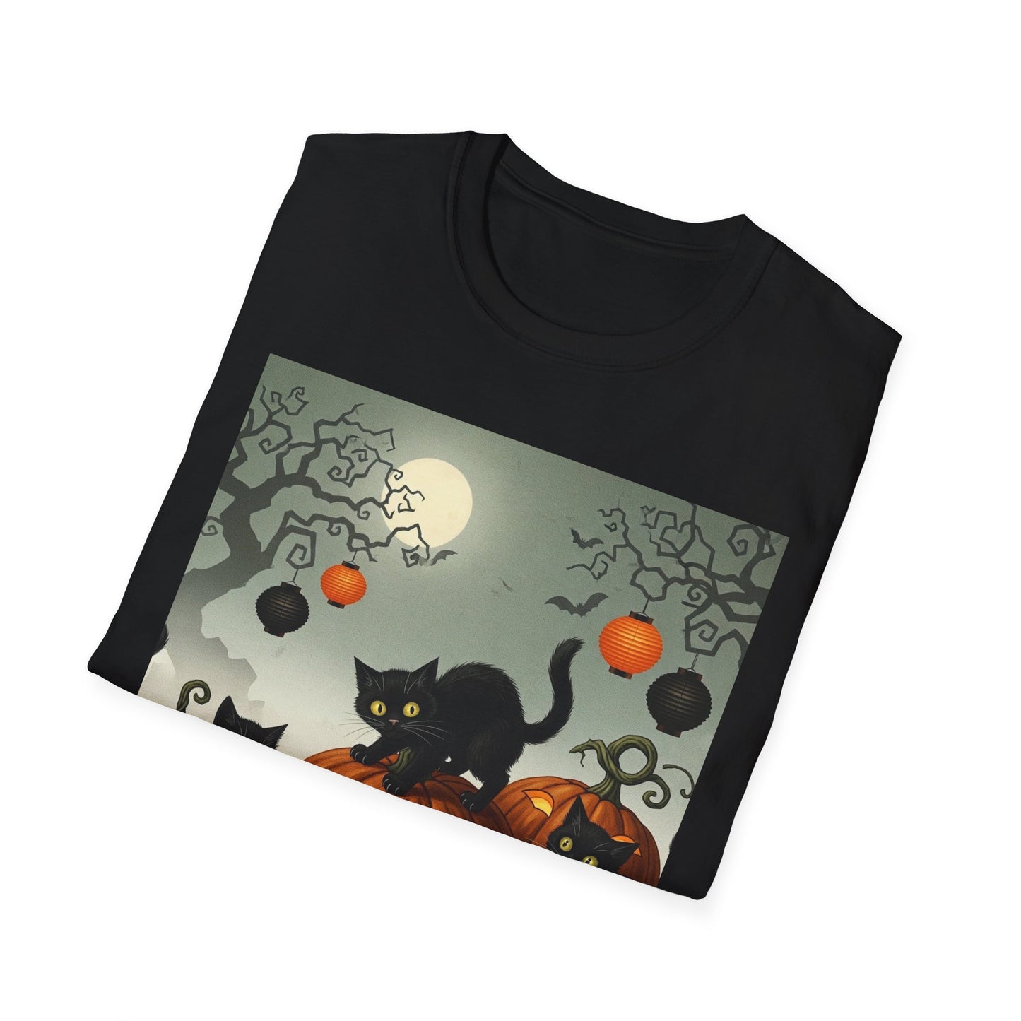 Halloween black cat unisex Soft Tee
