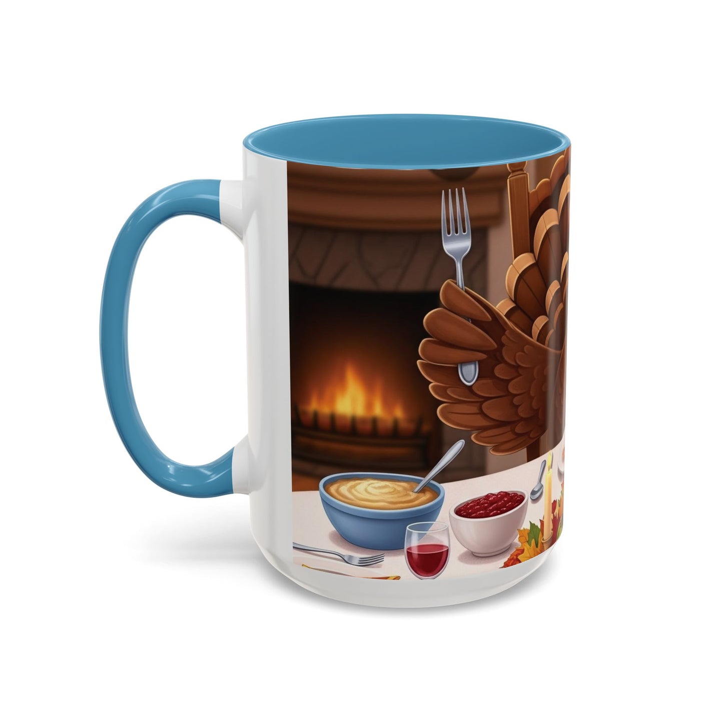 Thanksgiving Turkey Accent Coffee Mug - Holiday Decor, Gift for Friends, Family Gatherings, Festive Coffee Lover, Autumn Celebration