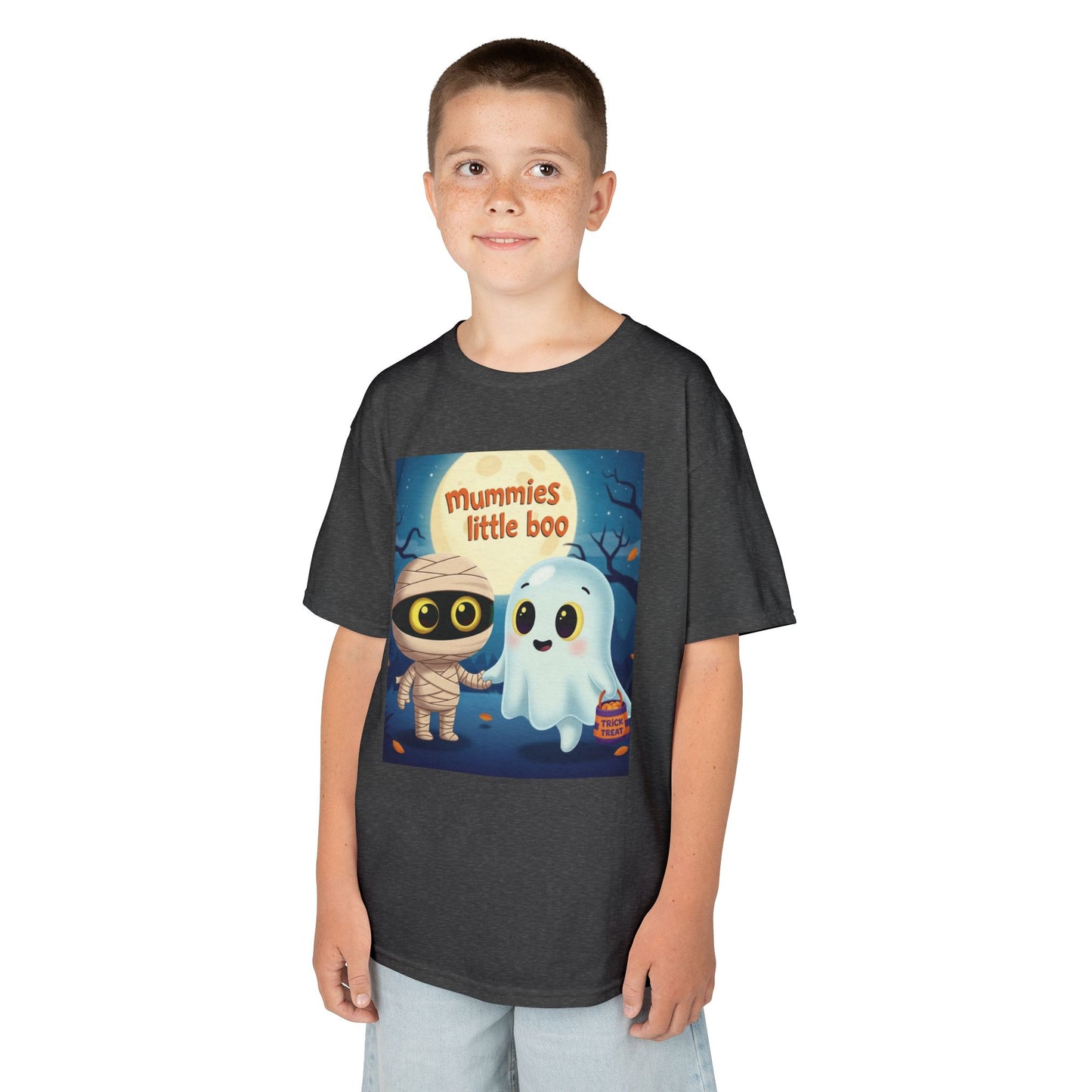 Mummy & Ghost Kids Tee, Halloween Shirt for Kids, Cute Trick-or-Treat T-Shirt, Fun Halloween Costume, Kids Graphic Tee