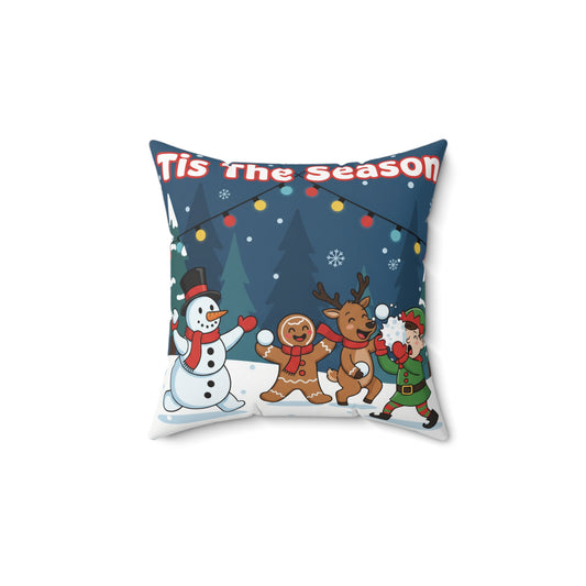 Festive Holiday Pillow - 'Tis the Season - Decorative Cushion for Christmas, Holiday Decor, Cozy Home, Gift Idea, Seasonal Accent