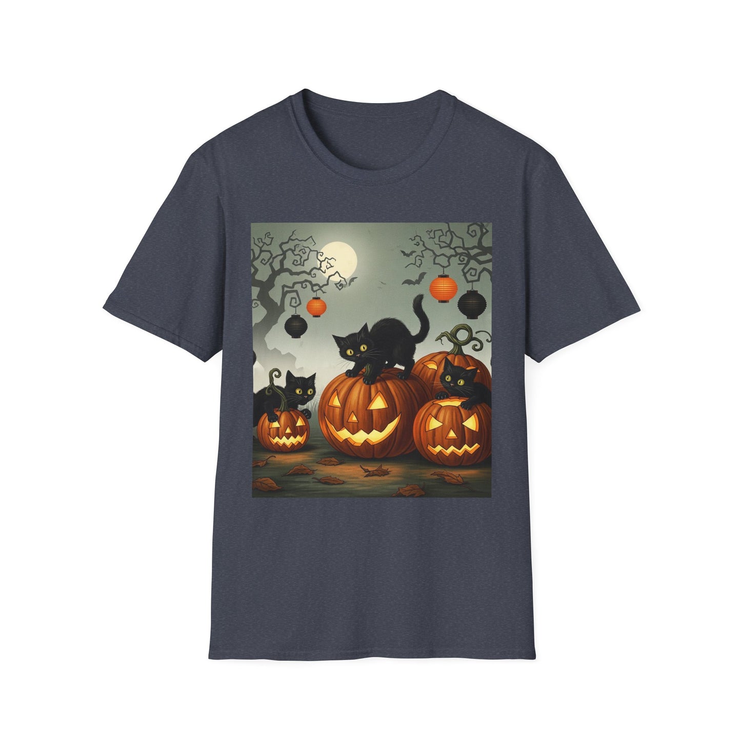 Halloween black cat unisex Soft Tee