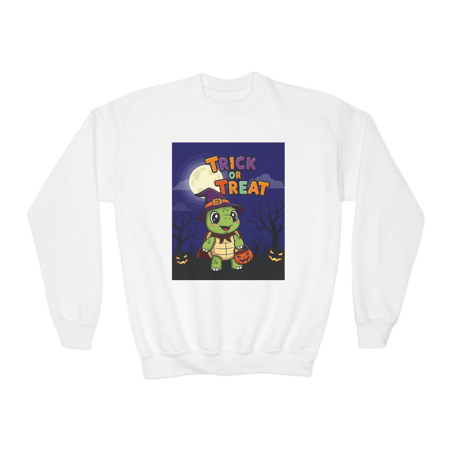 Youth Halloween Crewneck Sweatshirt, Trick or Treat Sweatshirt, Kids Halloween Apparel, Cozy Fall Fashion, Spooky Season Gift