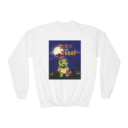 Youth Halloween Crewneck Sweatshirt, Trick or Treat Sweatshirt, Kids Halloween Apparel, Cozy Fall Fashion, Spooky Season Gift