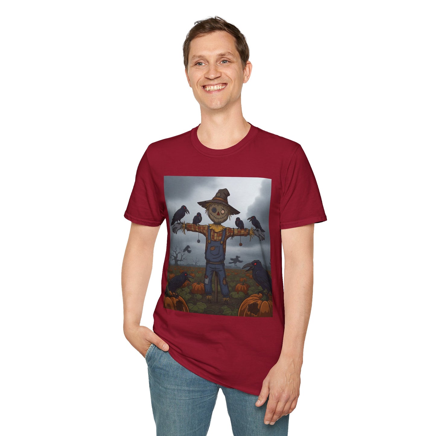Halloween Scarecrow T-Shirt - Spooky Vibes, Fall Fashion, Unisex Halloween Gift, October Party Tee, Harvest Celebration Wear