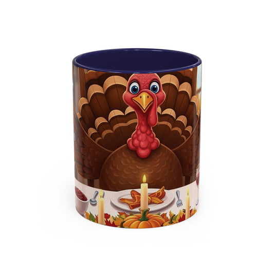 Thanksgiving Turkey Accent Coffee Mug - Holiday Decor, Gift for Friends, Family Gatherings, Festive Coffee Lover, Autumn Celebration
